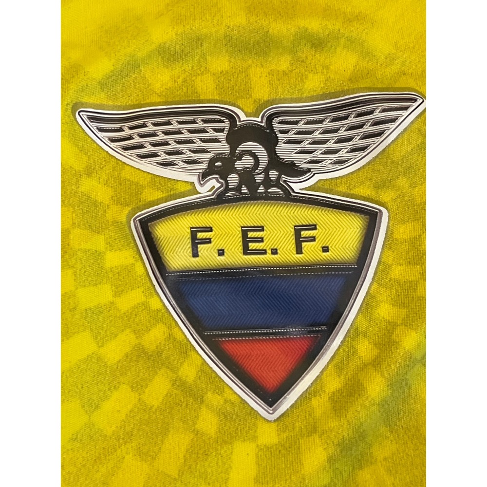 Marathon Ecuador National Team Soccer Jersey Mens Large Yellow F.E.F. La Tri